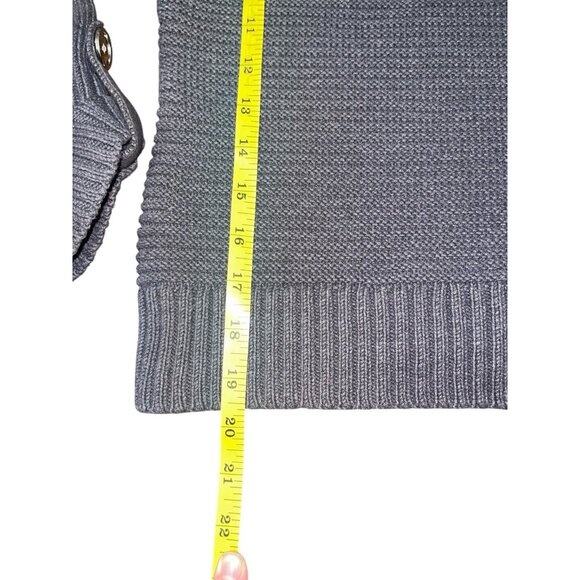 JONES NEW YORK SIGNATURE Women's Size Small Thick Knit Cowlneck Grey Sweater - Picture 7 of 12
